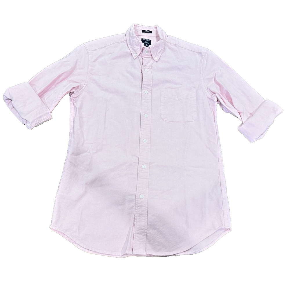 J.Crew Ludlow Oxford Shirt Mens Small Pink Solid Long Sleeve Button Down Casual